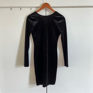 Nine West black velvet mini dress